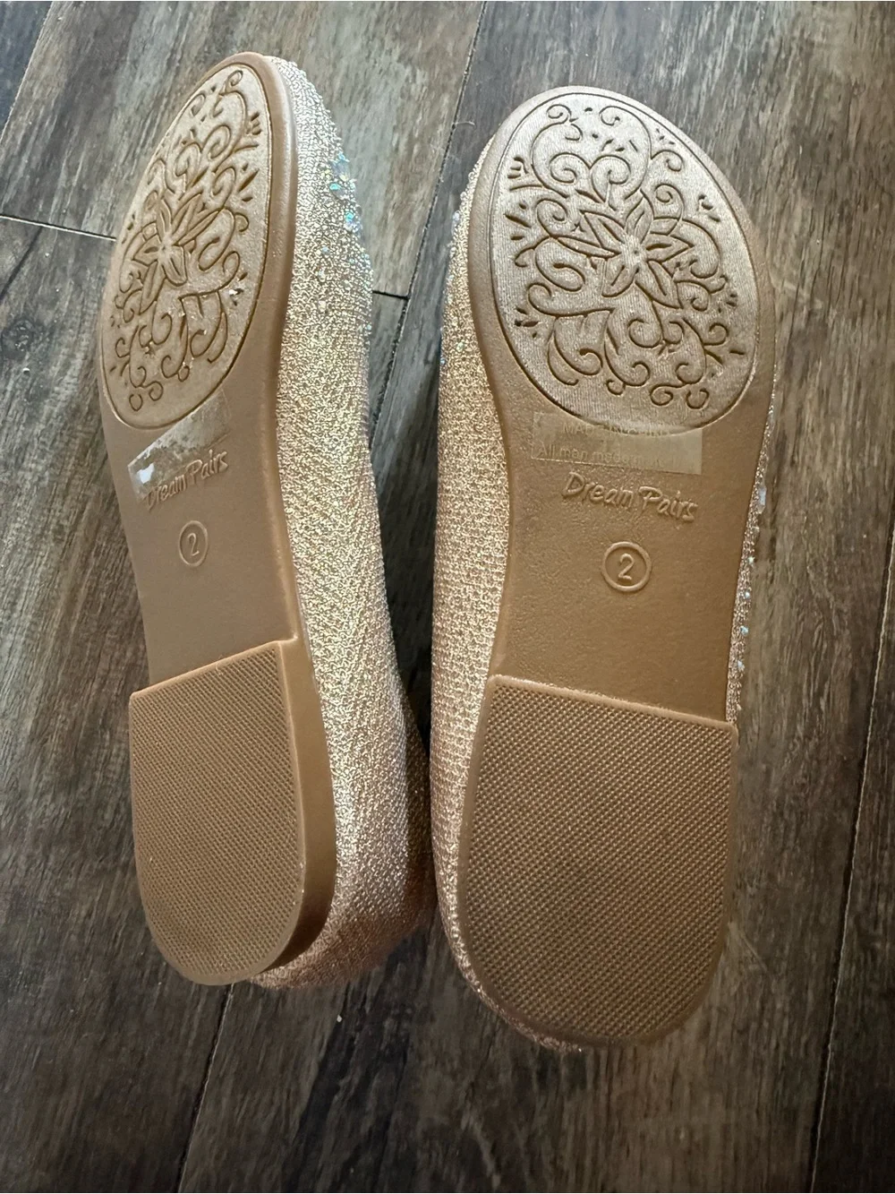 Dream Pairs Glitter Embellished Ballet Flats - Champagne Gold